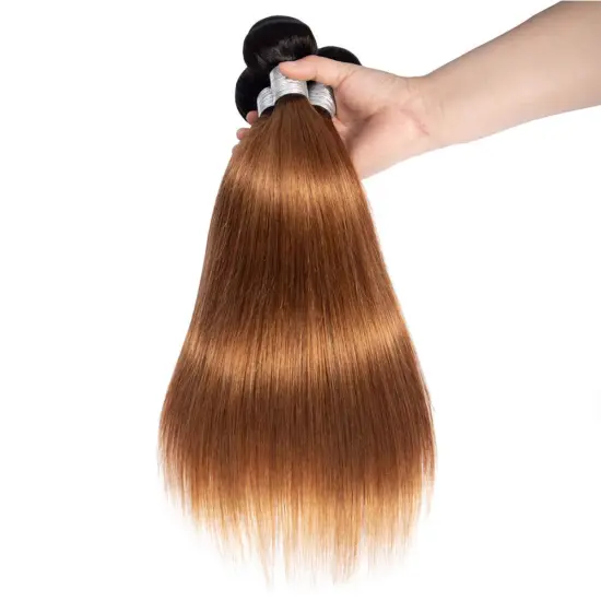 Unprocessed Brazilian Cuticle Aligned Straight Virgin 100% Raw Human Hair 16 18 20 Inch Color 1B/30 Ombre Straight Hair Bundles