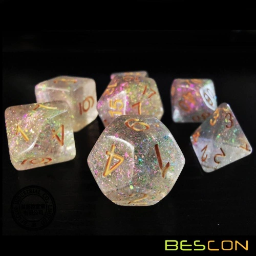 Bescon 100pcs Big Set of Random Polyhedral Dice, Standard Sized DND Dice Set 100pcs in a Variety of Colors&Effects - 26