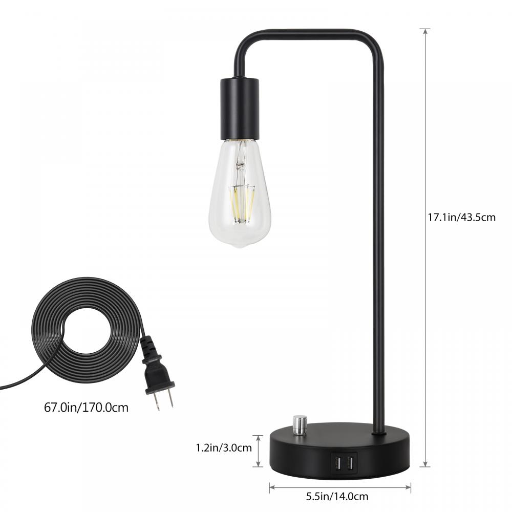 Usb Edison Industrial Bedside Lamp