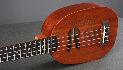 Mahogany lettering carved ukulele