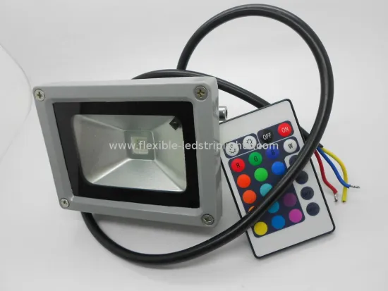 10w 85 - 265v Outdoor Led Flood Light Fixtures Rgb Type With Controller