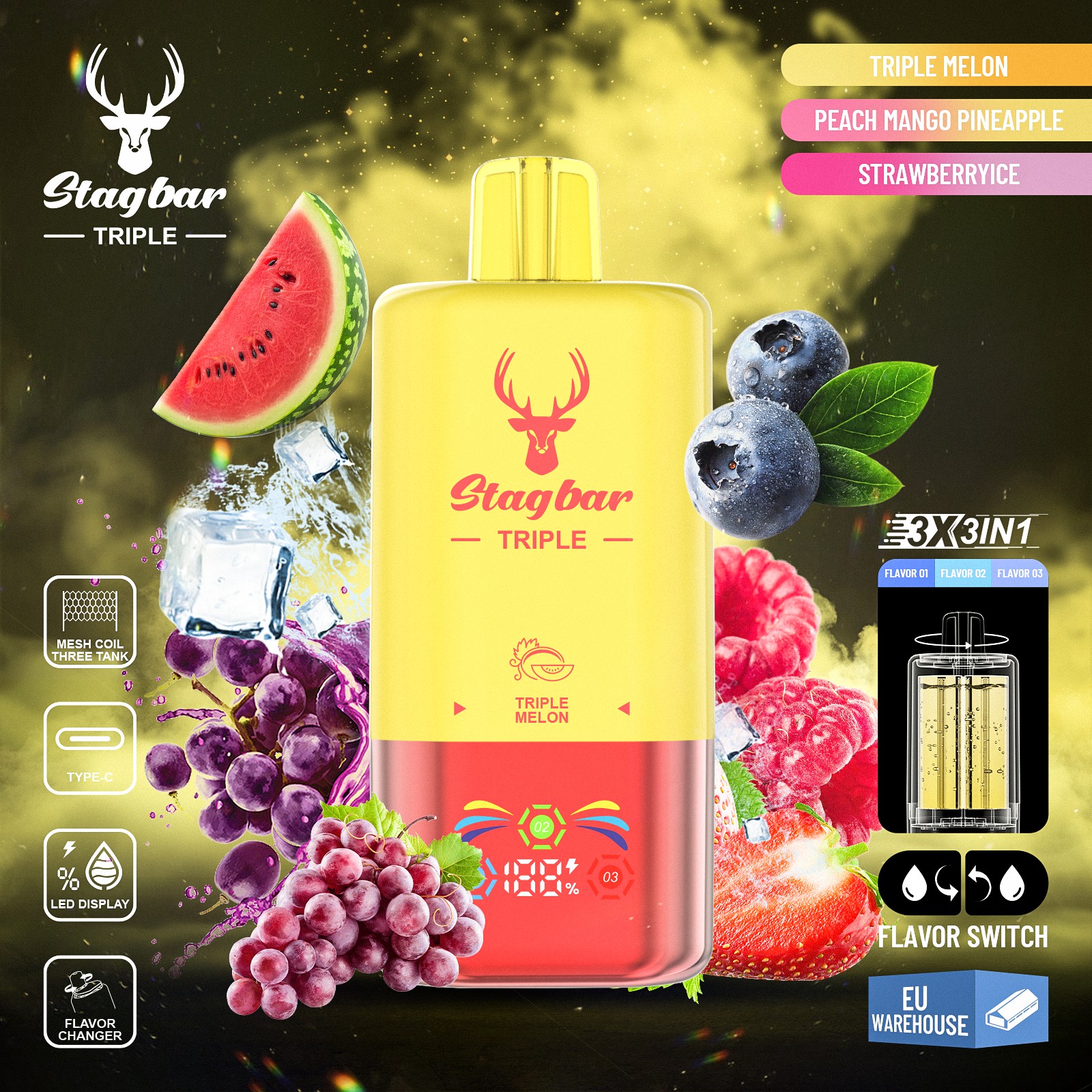 Grosir Stag Bar 3in1 60k vape