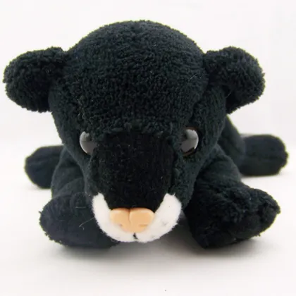 25cm Plastic Eyes and Nose All Black Plush Tiger Toy, Tiger Soft Toy, Plush Black Tiger