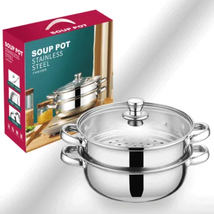 Stainless Steel Steamer Double-layer Soup Steaming pot