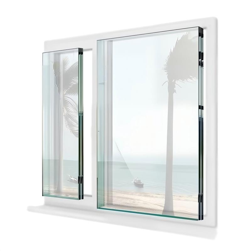 Flat transparent laminated glass