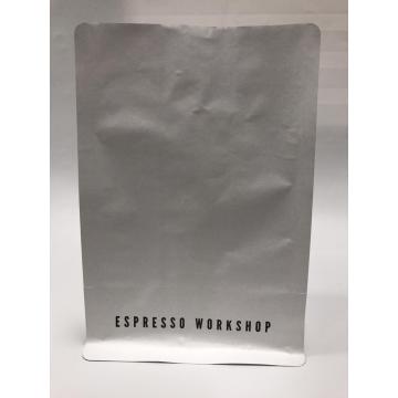 Белый пакет для кофе из крафт-бумаги