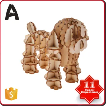 Professional manufacture games toy wooden puzzle Poodle