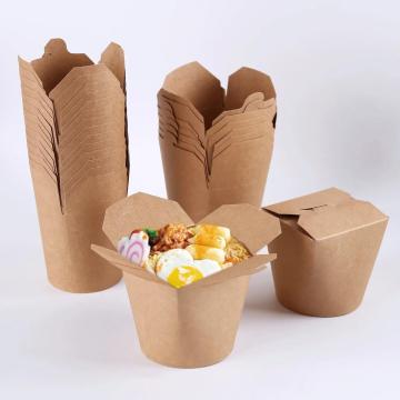 크래프트 파스타 박스 라운드 바닥 국수 상자 16oz/26oz/32oz