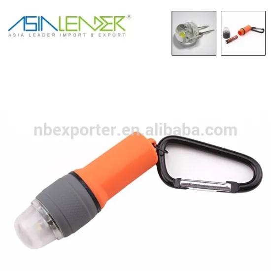 Waterproof keychain climbing button carabiner mini torch light