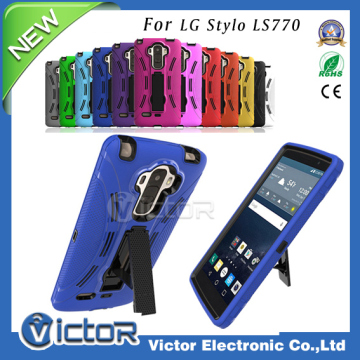For Lg G4 Stylus combo case mobile cell phone cover case Kickstand Stand TPU Hard Rubber Shell Cover For LG G Stylo LS770