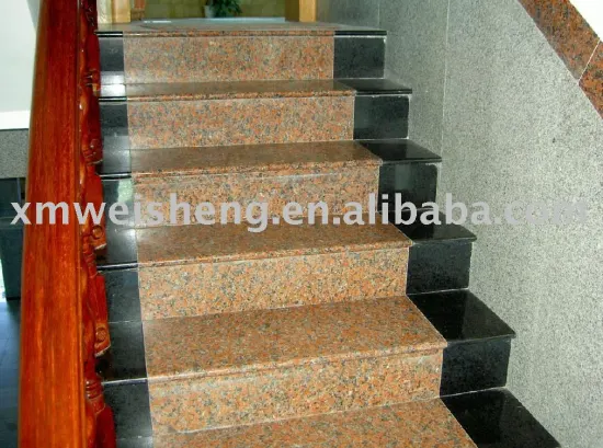 maple red stone stair
