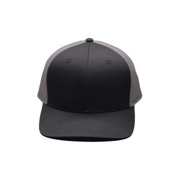 Классическая черно-серая бейсболка из твила с сеткой