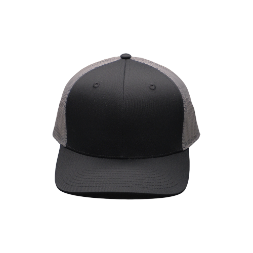 Классическая черно-серая бейсболка из твила с сеткой