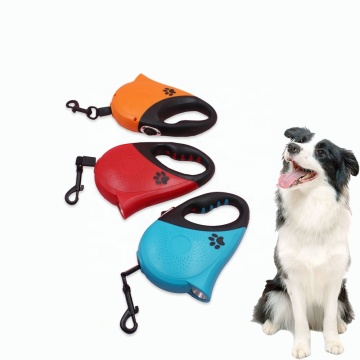LED Adjustable Retractable Rope Nylon Double Custom Print Logo Luxury Slip Clip Pet Dog Leash 5M