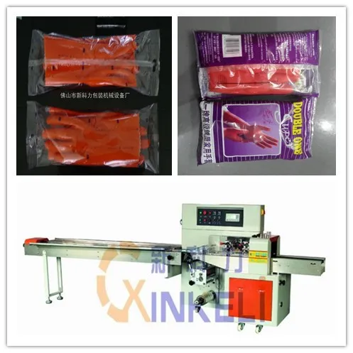 Industrial gloves flow packaging machine
