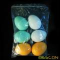 Bescon Wooden Eggs - 6 pieces Easter DIY Eggs - Children Play Kitchen Game Food Toy Faux Egg 3 Colors