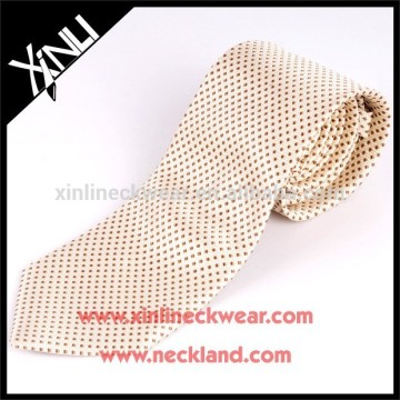 100% Handmade Perfect Knot Neck Tie Silk Woven Beige Tie