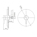 Misturador de chuveiro para instalação oculta de 35 mm de cartucho de cerâmica