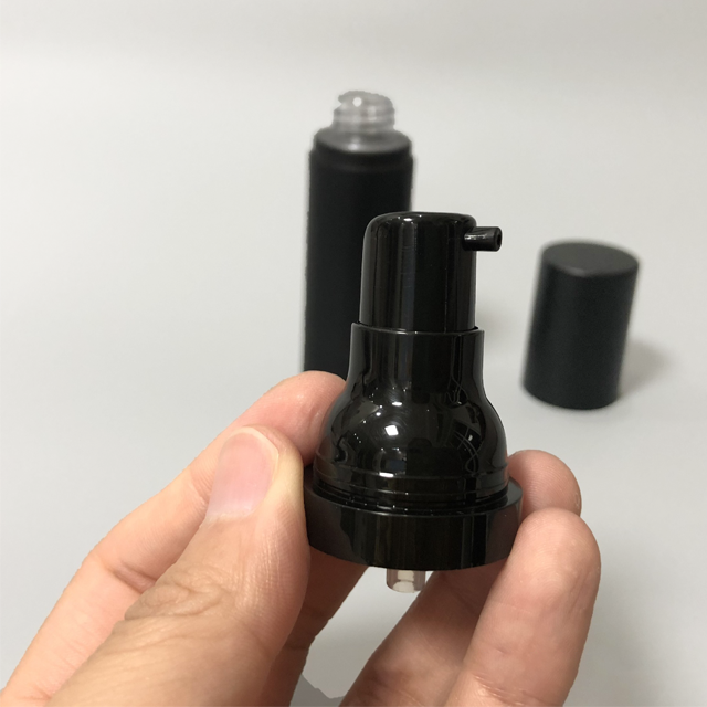 Bomba de loção airless de plástico de luxo pp preto fosco