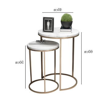 High Quality Metal and Marble Round Side Table