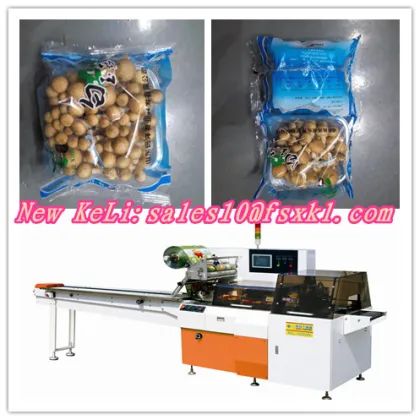 Edible mushrooms in tray reciprocating wrapping machine