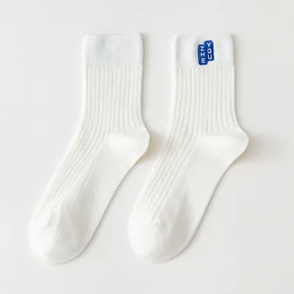 Customize Your Own Novelty Embroidery Sock Pattern with Logo: Unisex Crew Cotton Socks