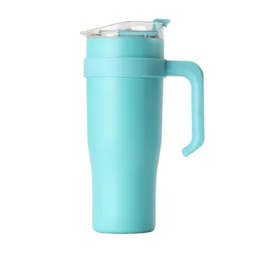 40oz Insulated Tumbler with Handle, Straw, and 3-in-1 Sip-All-Way Reusable MagSlider Lid: Keep Drinks Cold and Hot on the Go