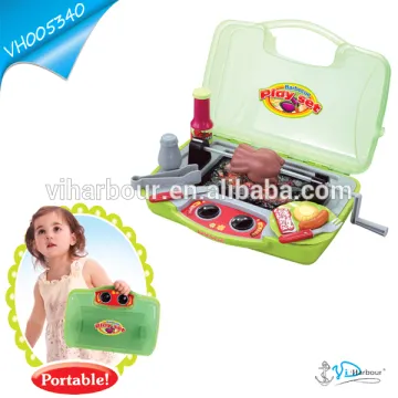 Kids Portable Barbecue Grill Play Set With Lighting & Music