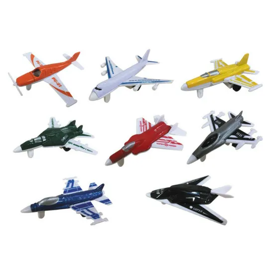 Wholesale 1/400 Scale Mini Airplane Models: 8pcs/set of Sliding Metal & Plastic Planes Toy Aircraft Collection