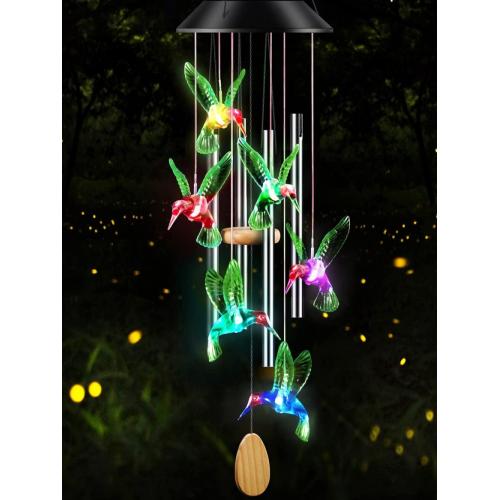 Hummingbird Solar Wind Chimes for Outside