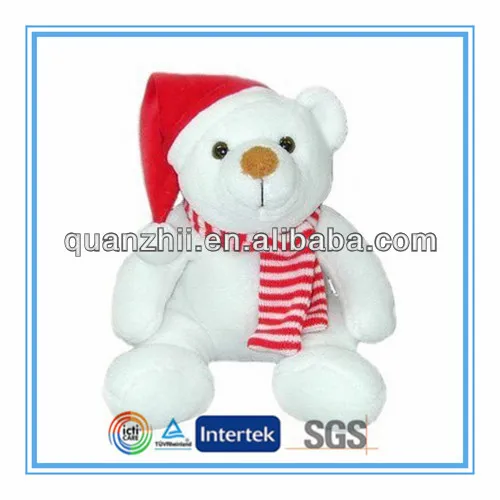 Plush polar bear christmas decoration
