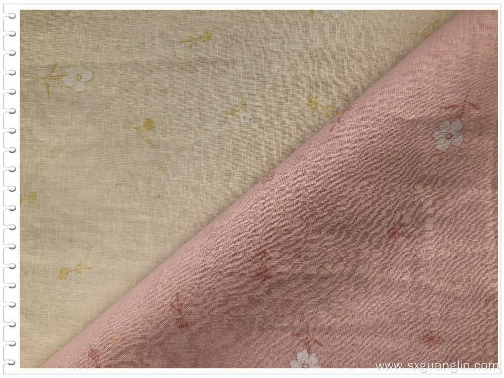 linen cotton print fabric for dress and shirt