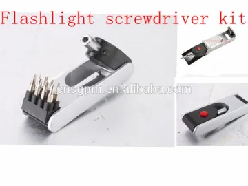 8pcs rotated mini flashlight screwdriver kit