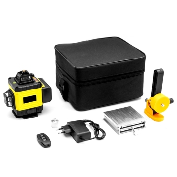 Professional 4D Laser Level Tool - Nivel Rechargeable Cross 16 Lines Green Construction Site Indoor Outdoor Use