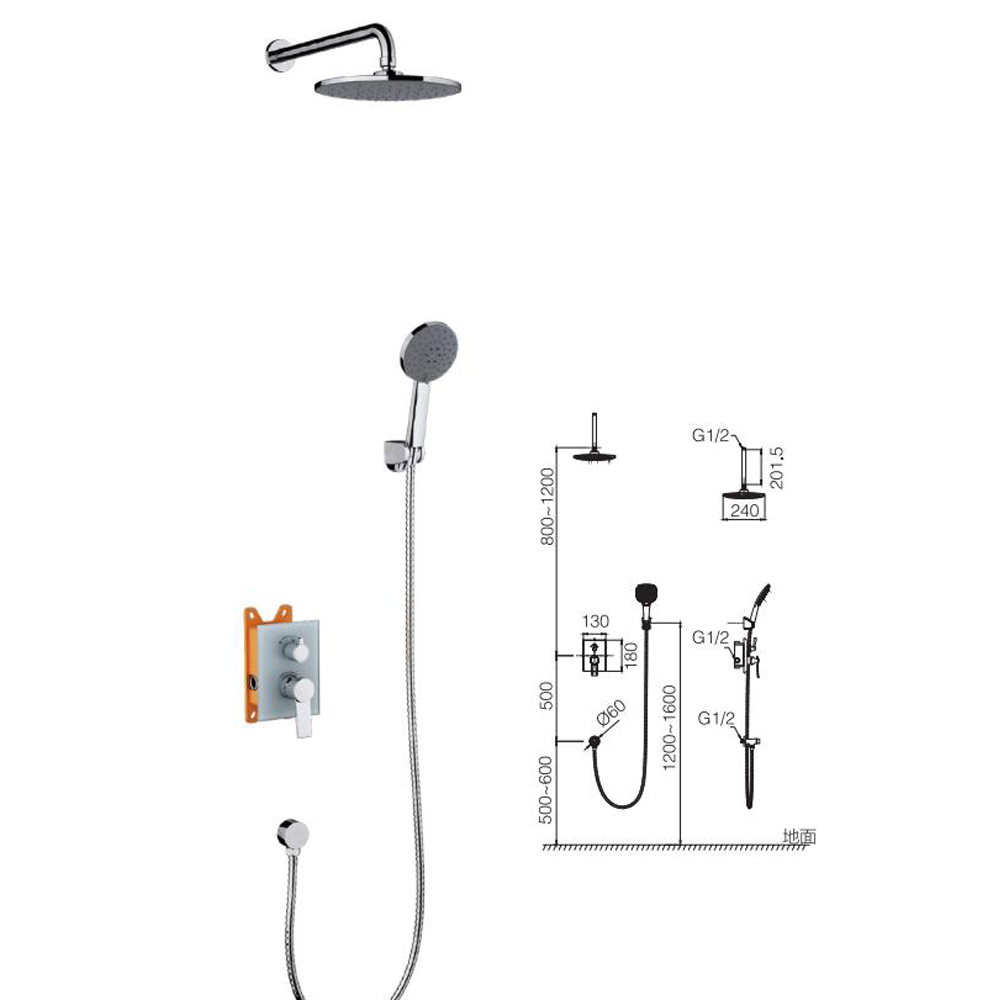 Wall Recessed Two Function Shower combo