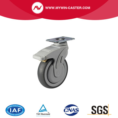 3 "Wszystkie plastikowe medyczne górne talerze Total Totre Tper Caster Wheels z hamulcem