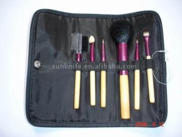 5-pc make-up brush with wood handle