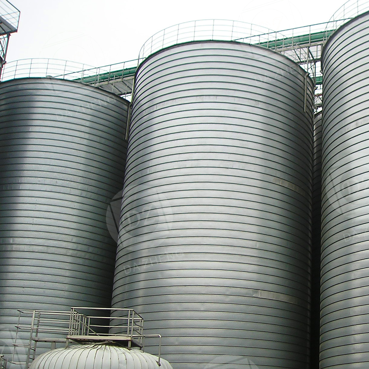 Farm winter corn storage bins