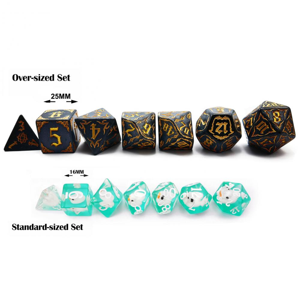 Giant Carved Role Playing Games Stone Dice Set 3