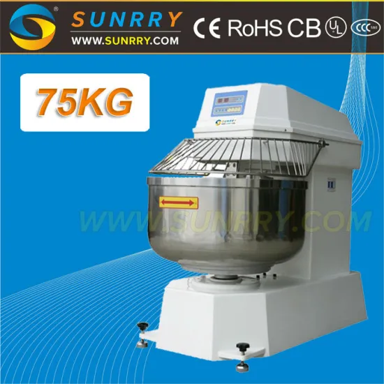 Double Motions and Double Speeds Electric Dough Mixer For Sale 75KG Flour Dough Mixer for CE (SY-SM75R SUNRRY)