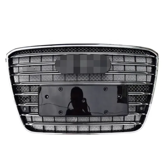 Front Grille for Audi A8 2011-2014 Bumper with License Plate Hole