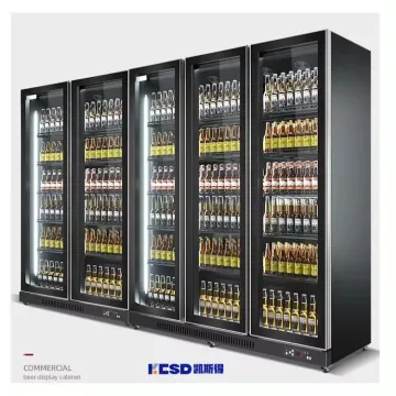 2 3 4 Doors Commercial Supermarket Beverage Cabinet Vertical Refrigerator Beer Display Cabinet Bar Freezer