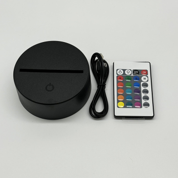 ABS Acrylic Black LED Lamp Base with Remote Control for Bedroom Decoration