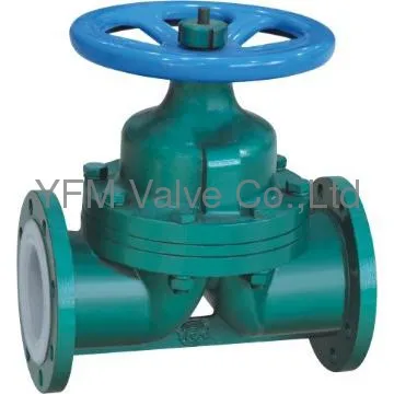 Pneumatic Weir Diaphragm Valve PFA lined valve