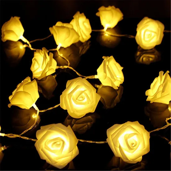 20LED Warm White Rose Flower Fairy String Lights