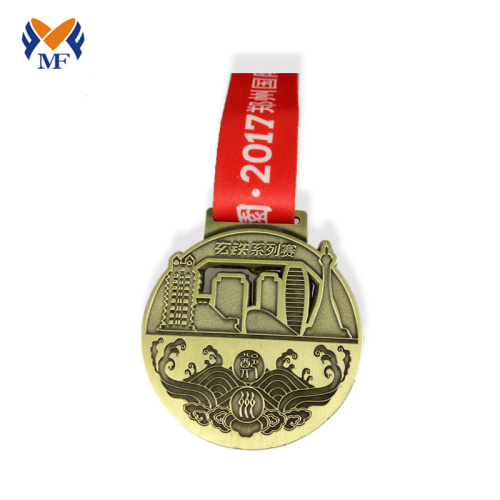 Custom gold metal zinc alloy marine medals