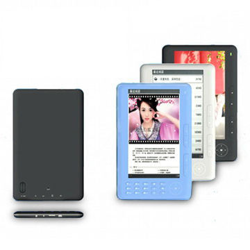 7-inch E-book Reader with 4GB Internal Flash, Supports FM Radio and USB 2.0 Interface