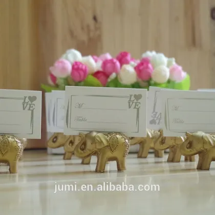 Lucky Golden Elephant Place Card Holders favor