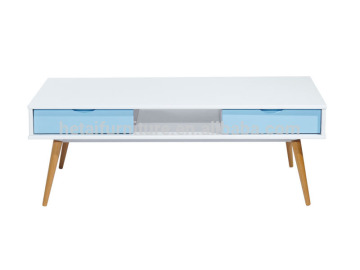 Wooden coffee table with drawers