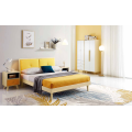 Light Luxury Nordic Style Bedroom Wooden Bed Double